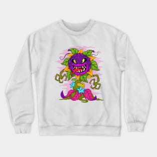 Cartoon Carnivorous Plant. Crewneck Sweatshirt